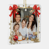 Gold Frame with custom Photo Family new year 2026 Keramikornament (Rechts)