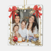Gold Frame with custom Photo Family new year 2026 Keramikornament (Links)