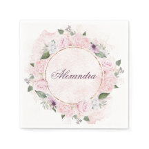 Gold FrameFloral Persönlicher Name Rosa Rosen