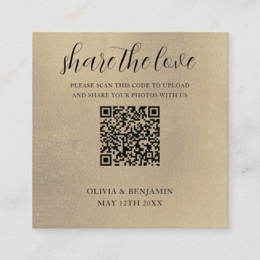 Gold | Freigabe der Liebe QR Code Begleitkarte (Vorderseite)