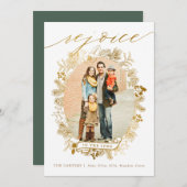 Gold Freuen Weihnachts-Weihnachtskarte Feiertagskarte (Vorne/Hinten)