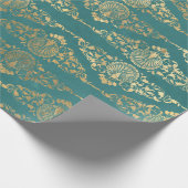 Gold-Friedhöfe und Philippinen auf Aquamarinen Geschenkpapier (Ecke)