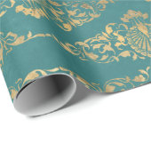 Gold-Friedhöfe und Philippinen auf Aquamarinen Geschenkpapier (Rolleneckpunkt)