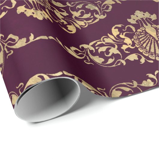 Gold-Friedhöfe und Philippinen auf Burgund Geschenkpapier (Rolleneckpunkt)