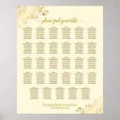 Gold Frills 29 Table Seating Chart Cream Poster (Vorne)