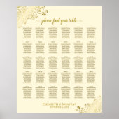Gold Frills 30 Table Seating Chart Cream Poster (Vorne)