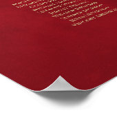 Gold Frills auf Red 22 Table Seating Chart Poster (Ecke)