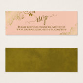 Gold Frills Coral Peach Wedding RSVP Online Card (Vorne & Hinten)