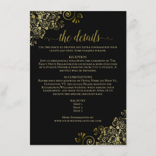 Gold Frills Elegante Details zur Hochzeit Begleitkarte