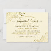 Gold Frills Ivory Cream Wedding Probe & Dinner Einladung (Vorderseite)