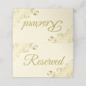 Gold Frills on Cream Elegant Wedding Reserviert Platzkarte (Außenseite Aufgefaltet)