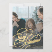 Gold Frohe Weihnachten 5 Foto Collage (Vorderseite)