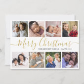 Gold Frohe Weihnachten 9 Foto Collage (Vorderseite)