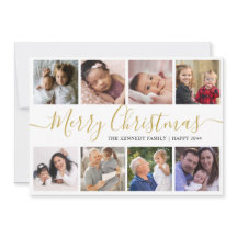 Gold Frohe Weihnachten 9 Foto Collage