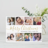 Gold Frohe Weihnachten 9 Foto Collage (Stehend Vorderseite)