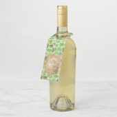 Gold Frohe Weihnachten auf Grün Flaschenanhänger (Angewinkelt)