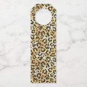 Gold Frohe Weihnachten auf Kariert Flaschenanhänger (Rückseite)