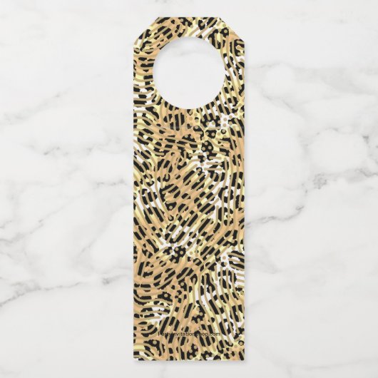 Gold Frohe Weihnachten auf Leopard Flaschenanhänger (Rückseite)