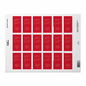 Gold Frohe Weihnachten auf Red Christmas Adresse Adressaufkleber (Vorne)