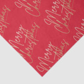 Gold Frohe Weihnachten auf Red Seidenpapier (Detail)