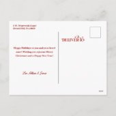 Gold Frohe Weihnachten auf Red Tartan Foto (Rückseite)