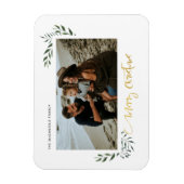 Gold Frohe Weihnachten Drei Foto Holiday Magnet (Vertikal)
