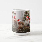 Gold Frohe Weihnachten Familienurlaub Foto Karte Kaffeetasse (Mittel)