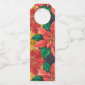 Gold Frohe Weihnachten Floral Flaschenanhänger (Rückseite)