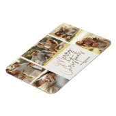 Gold Frohe Weihnachten fünf Foto Magnet (Linke Seite)