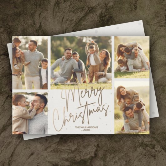 Gold Frohe Weihnachten fünf Fotos