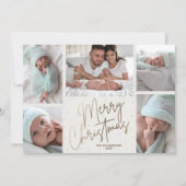 Gold Frohe Weihnachten fünf Fotos (Vorderseite)