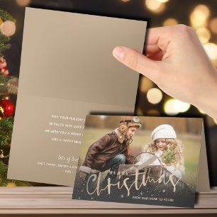 Gold Frohe Weihnachten geklapptes Foto