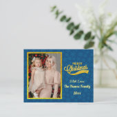 Gold Frohe Weihnachten & Glück Neues Jahr & Schnee Postkarte (Stehend Vorderseite)