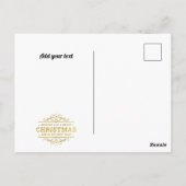 Gold Frohe Weihnachten & Glück Neues Jahr & Schnee Postkarte (Rückseite)
