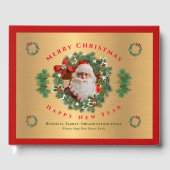 Gold Frohe Weihnachten Glück Neujahr Weihnachten F Gästebuch (Vorderseite)