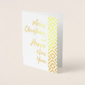 Gold Frohe Weihnachten glückliche Neujahrsschrift Folienkarte (Vorderseite)