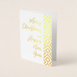 Gold Frohe Weihnachten glückliche Neujahrsschrift Folienkarte