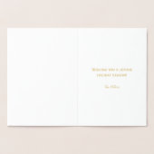 Gold Frohe Weihnachten glückliche Neujahrsschrift Folienkarte (Innenseite)