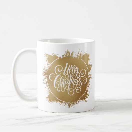 Gold Frohe Weihnachten Kaffeetasse (Links)