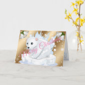 Gold Frohe Weihnachten Karte (Gelbe Blume)
