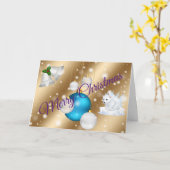 Gold Frohe Weihnachten Karte (Gelbe Blume)
