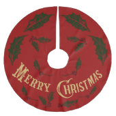 Gold Frohe Weihnachten Polyester Weihnachtsbaumdecke (Vorderseite)