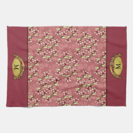 Gold Frohe Weihnachten Red Poinsettia Mit Monogram Geschirrtuch