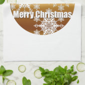 Gold Frohe Weihnachten Schneeflocken Küchentücher (Gefaltet)