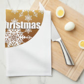 Gold Frohe Weihnachten Schneeflocken Küchentücher (Viertel Falte)