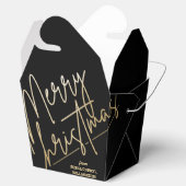 Gold Frohe Weihnachten Schwarz Geschenkschachtel (Geöffnet)