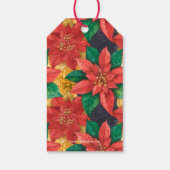 Gold Frohe Weihnachten Schwarz-weiße Streifen Gesc Geschenkanhänger (Rückseite)