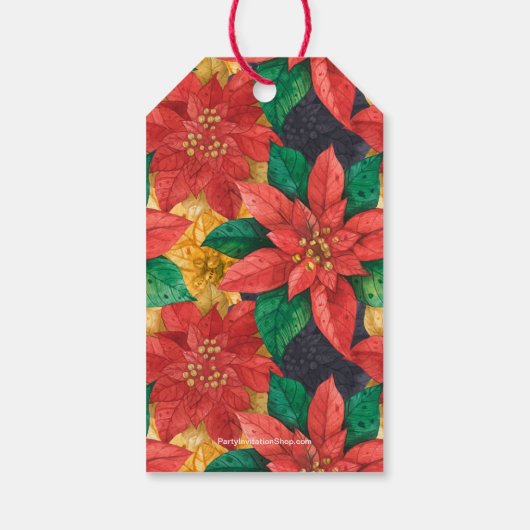 Gold Frohe Weihnachten Schwarz-weiße Streifen Gesc Geschenkanhänger (Rückseite)