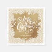 Gold Frohe Weihnachten Serviette (Vorderseite)