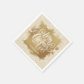 Gold Frohe Weihnachten Serviette (Ecke)